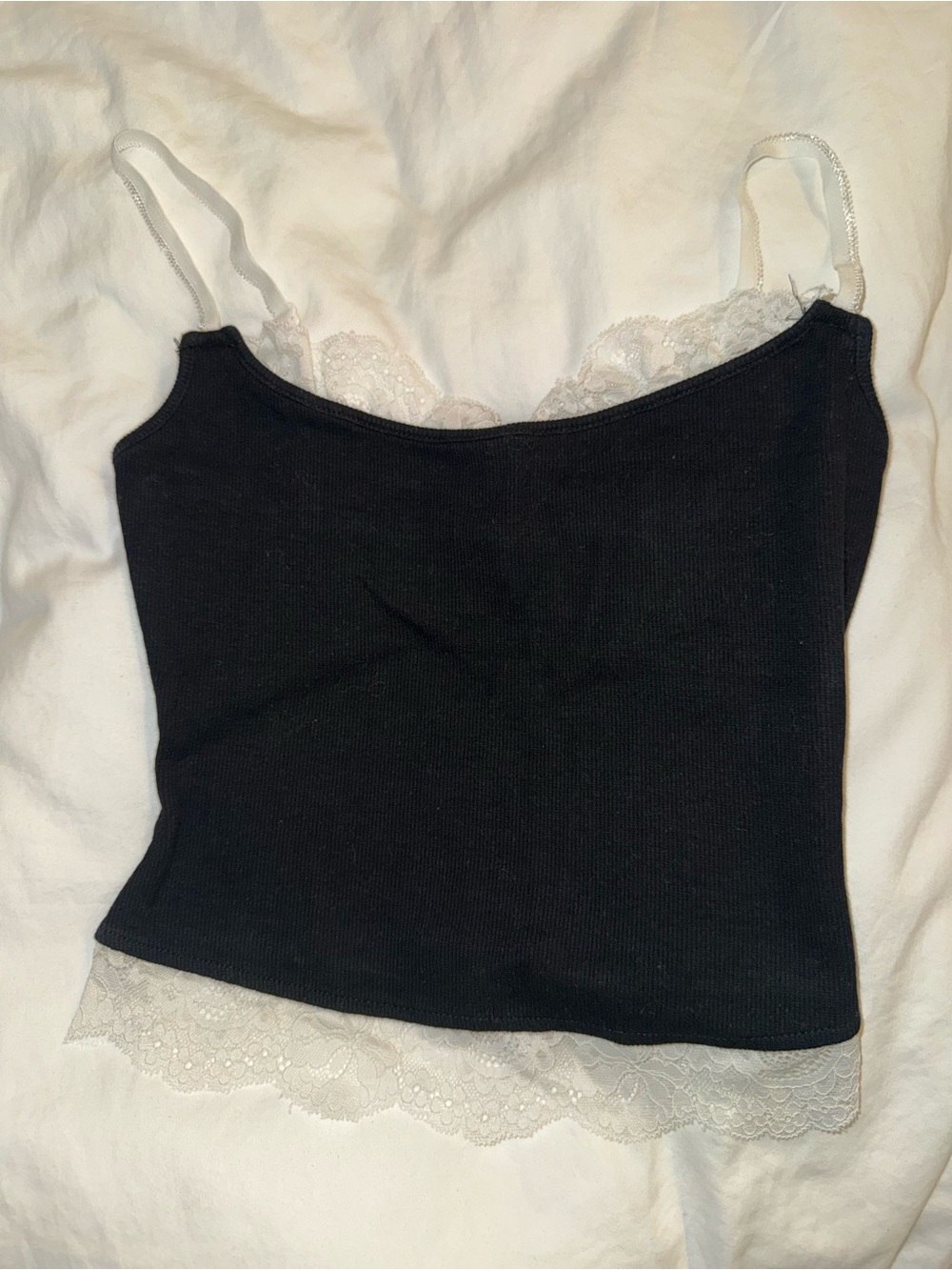 Black Lace-Trim Cami Top - Women